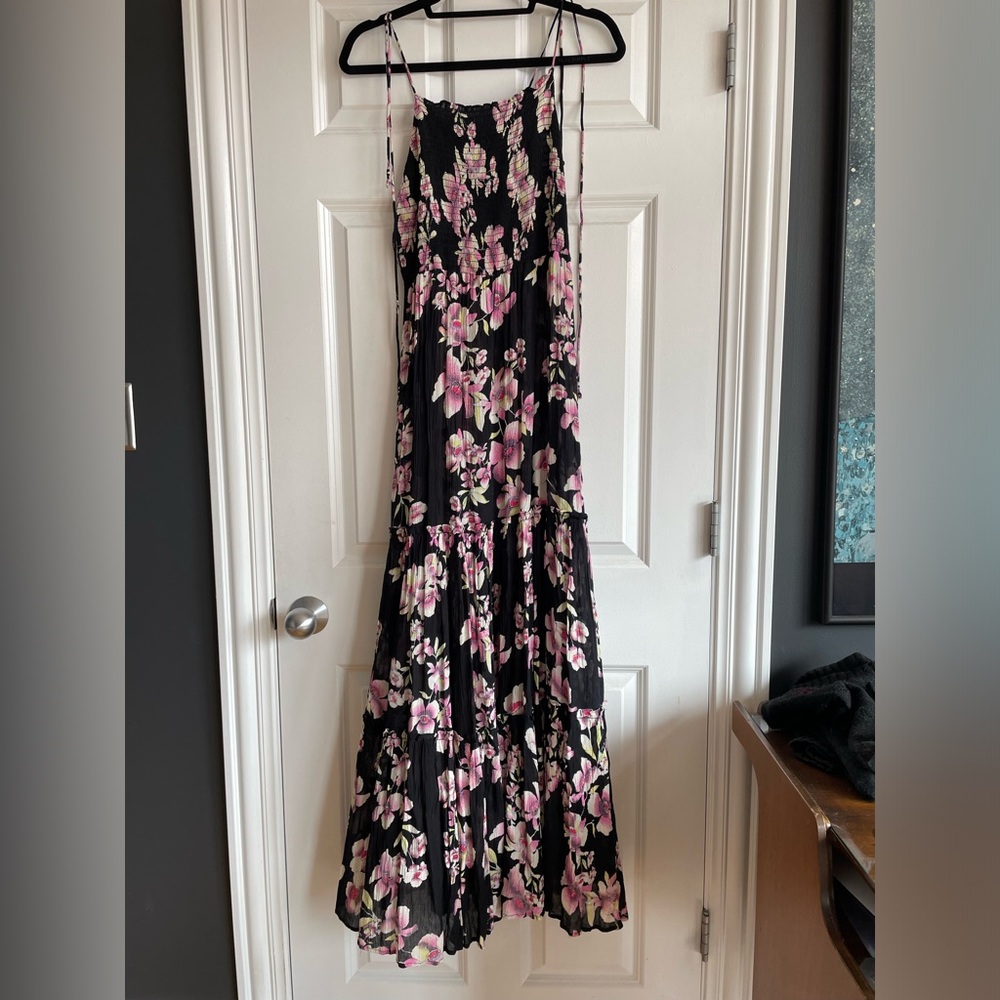 Free People Black Floral Dress